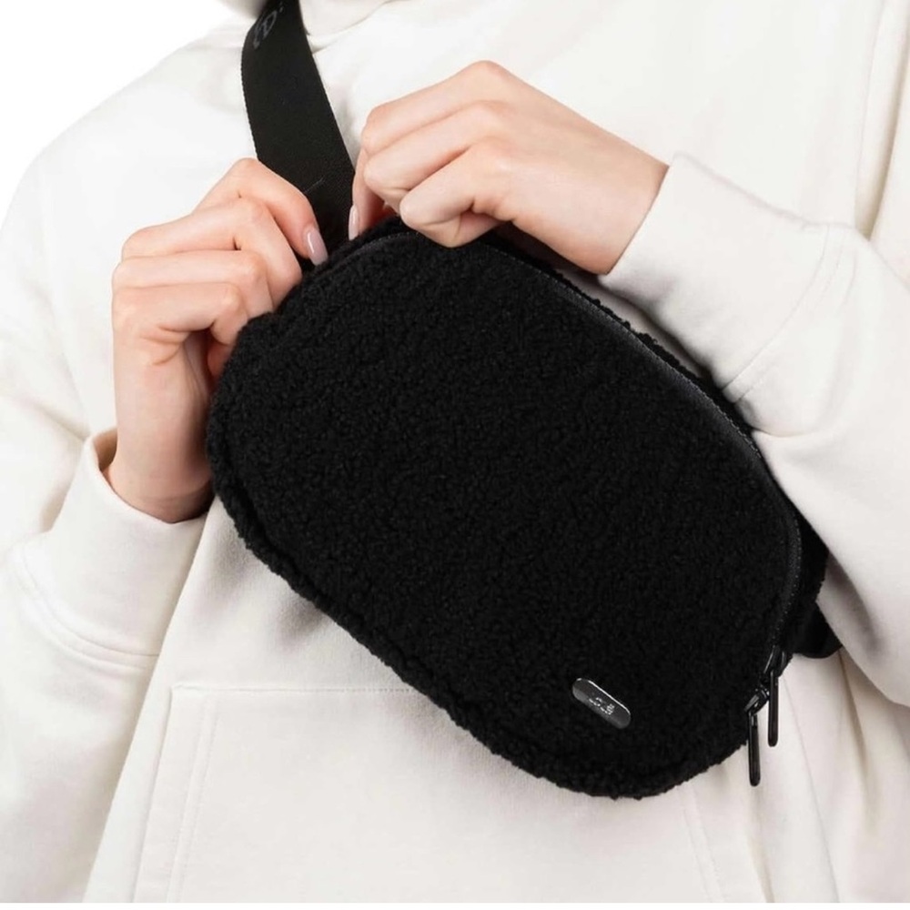 LOLE Black Fleece Crossbody Bag
